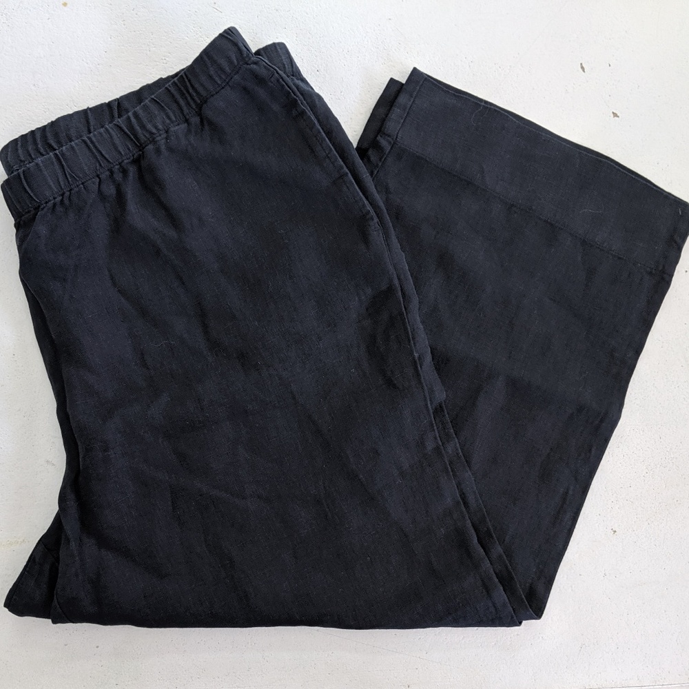 J. Jill | Love Linen Black Capri Pant NWT